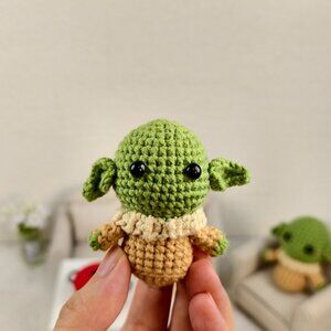 Handmade Amigurumi Crochet Yoda Plushie